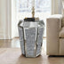 Hexagonal Mirrored Side Table with Crushed Crystal Inlay