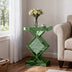 Green Tall Mirrored Glass Pedestal End Table