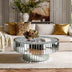 Verspiegelter runder Couchtisch Beistelltisch mit Crushed Diamond