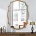 SHYFOY Curved Wall Mirror with Antique Gold Frame