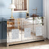 Glamour-Spiegel-Anrichte mit Diamantmuster und 3 Schubladen