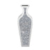 Sleek Mirrored Glass Floor Vase with Crushed Diamond Inlay