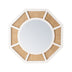 Espejo de ratán grande para decoración de pared Boho Marco blanco de madera
