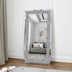 Floor Mirror, Glass Full Length Mirror with Crushed Diamond Frame
