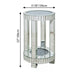 Mirrored End Table with Crystal Inlay, Round Modern Side Table Silver Accent Table