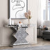 Long Accent Narrow Table, Glass Sofa Table Foyer Table for Living Room Hallway Entrance