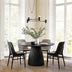 Black Round Dining Table Modern Round Dining Table with Fluted Pedestal Base