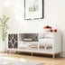 SHYFOY Mueble de TV moderno de madera con consola multimedia