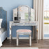 Pink Mirror Diamond Vanity Stool with Velvet Upholstered Seat