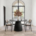 Black Round Dining Table Modern Round Dining Table with Fluted Pedestal Base