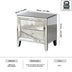 2-Drawer Accent Glam Modern Nightstand with Crystal Knobs