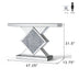 Long Accent Narrow Table, Glass Sofa Table Foyer Table for Living Room Hallway Entrance