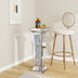 Tall Pedestal Mirrored Glass Top End Table