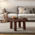 Mesa de centro redonda moderna con patas de madera maciza - Elegante pieza central para sala de estar
