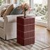 Red Tiled Modern Square Accent End Table, Unique Stand