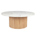 Modern Wood Coffee Table with Marble Top