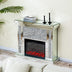 Electric Fireplace with Glass Mantel Surround, Crushed Diamonds inlay