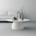 Modern Round Coffee Table, 35.4 inch White Drum Design