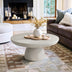 White Magnesium Oxide Cement Round Pedestal Coffee Table