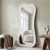 Modern Creative White Wood Floor Mirror with LED Home Furniture