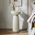 White Modern Round Pedestal Side Table End Table