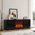 Modern TV Stand with Electric Fireplace, 63" High Gloss Black Entertainment Console