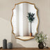 SHYFOY Curved Wall Mirror with Antique Gold Frame