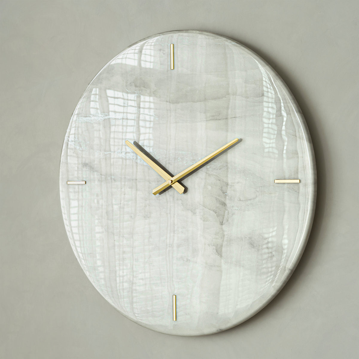 SHYFOY Modern Marble Glass Wall Clock