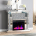 SHYFOY Mirrored Electric Fireplace with Remote Control, 3D Flame