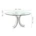 Mirror Glass Pedestal Dining Table with Tempered Glass Tabletop