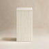 White Grid-Tiled Modern Square Accent Table