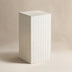 White Grid-Tiled Modern Square Accent Table