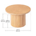 Runder Kaffeetisch aus Holz mit Sockel und runder Sockelplatte aus Massivholz