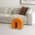 Orange Accent Upholstered Ottoman, N Shaped