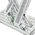 Modern Console Table Mirrored Finished, Glam Style W Silver Entryway Table Inlay with Sparkly Crushed Crystals