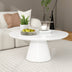 White Modern Round Coffee Table with Cone