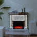 Electric Fireplace with Glass Mantel Surround, Crushed Diamonds inlay
