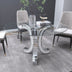 Mirror Glass Pedestal Dining Table with Tempered Glass Tabletop