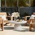 White Magnesium Oxide Cement Round Pedestal Coffee Table