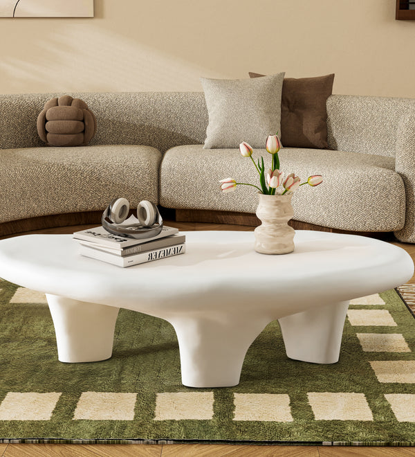 47" Iregular Cloud Shaped Fiberglass Low Profile Coffee Table