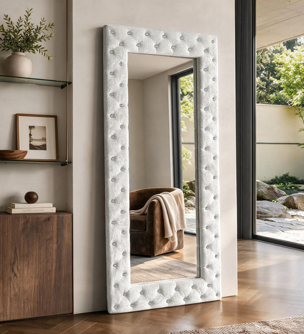 SHYFOY Crystal Tufted Oversized Full-Length Floor Mirror