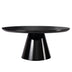 Black Modern Round Coffee Table with Cone-Shaped Base