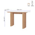 Mesa de consola de madera jaspeada natural para entrada con base estriada