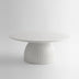 Modern Round Coffee Table, 35.4 inch White Drum Design