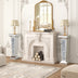 Tall Pedestal Mirrored Glass Top End Table