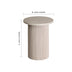 White Solid Wood End Table, Modern Drum End Table, 17 inch Wide Accent Table