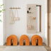 Orange Accent Upholstered Ottoman, N Shaped
