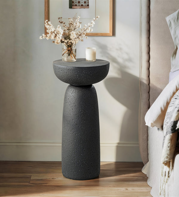 Modern Round Pedestal Side Table End Table