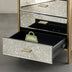 24" H SHYFOY Vintage Glam 3-Drawer Mirrored Nightstand with Antique Bronze Finish