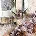 Mirrored End Table with Crystal Inlay, Round Modern Side Table Silver Accent Table